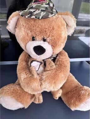 Jurassic Park Universal Studios Teddy Bear Plush w/ Ranger Hat & mini T-Rex 90's